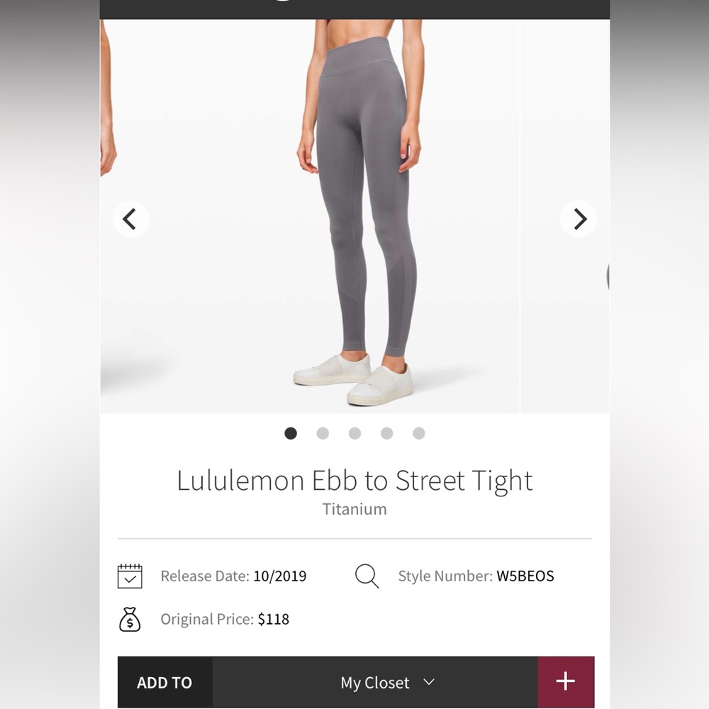Lululemon light purple lavender leggings ebb to street leggings